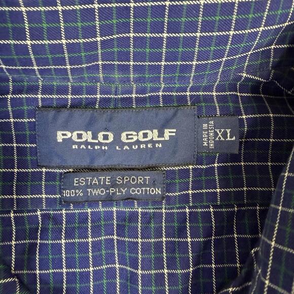 Polo Golf Ralph Lauren Shirt Mens XL Blue Plaid Check Estate Sport Button Up - Picture 4 of 6